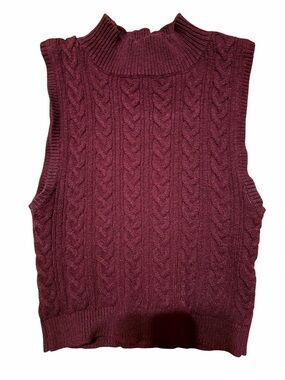 Cable Knit Sleeveless Sweater Vest Top